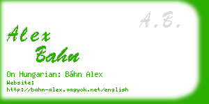 alex bahn business card