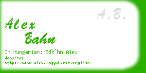 alex bahn business card